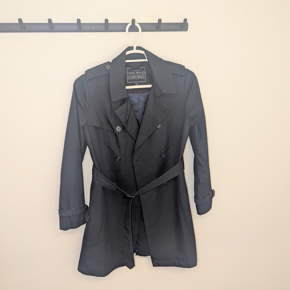 Jack Wills Navy Blue Trench Coat
